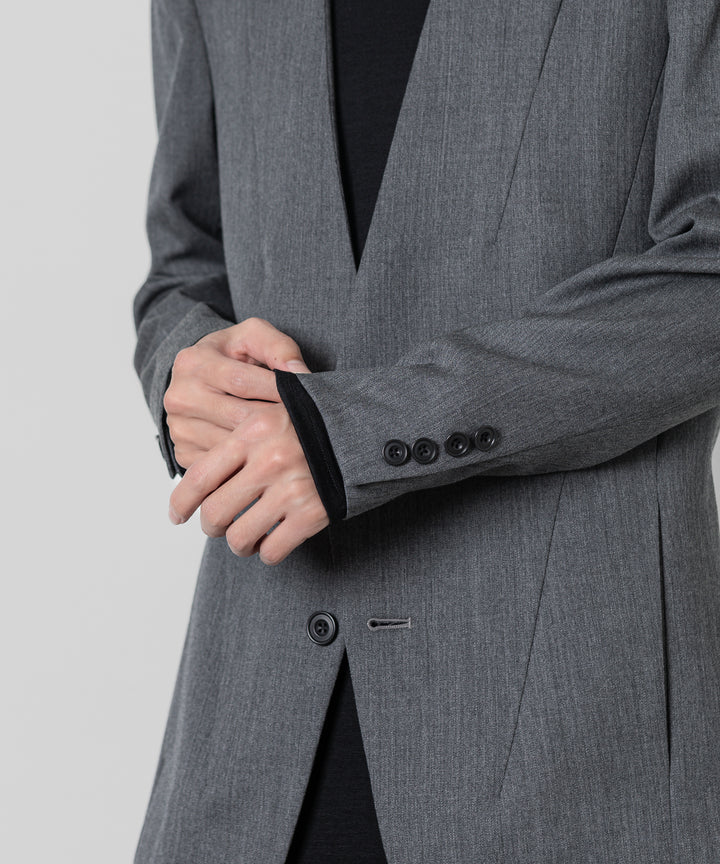 ato(アトウ)のWOOL TWILL NO COLLAR JACKETのCHARCOAL