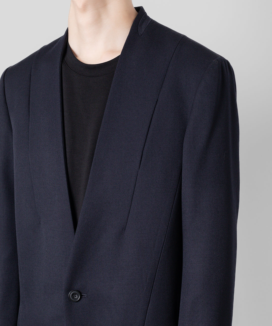 【ato】ato(アトウ)のWOOL TWILL NO COLLAR JACKET - NAVY 公式通販サイトsession福岡セレクトショップ