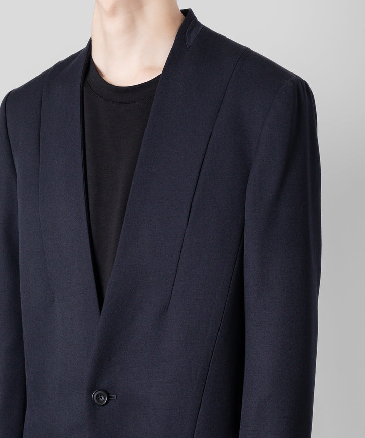 【ato】ato(アトウ)のWOOL TWILL NO COLLAR JACKET - NAVY 公式通販サイトsession福岡セレクトショップ