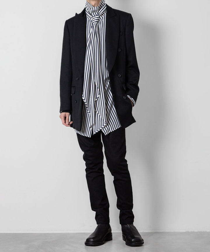 ato(アトウ)のSTRETCH DENIM SARROUEL PANTSのBLACK