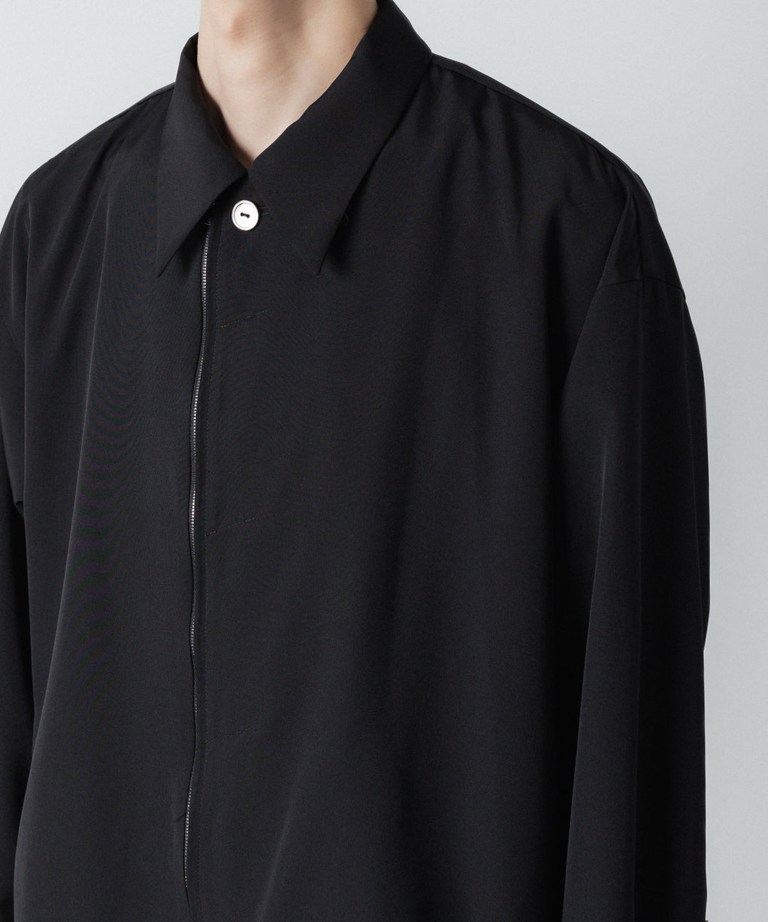 ato(アトウ)のDOUBLE CUFFS ZIP SHIRT - BLACKの公式通販サイトsession福岡セレクトショップ