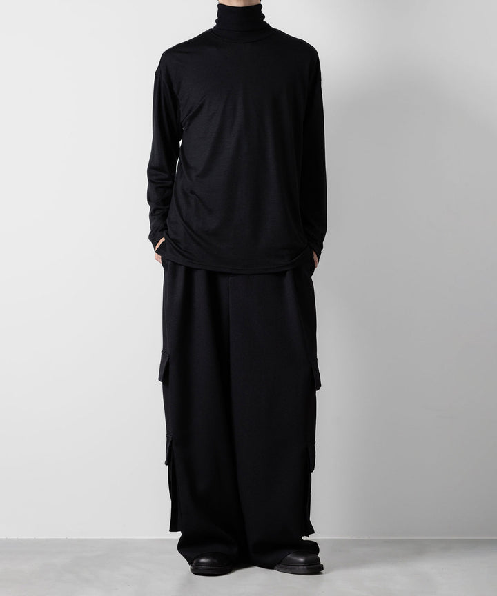 ato(アトウ)のWOOL JERSEY TURTLE NECK - BLACKの公式通販サイトsession福岡セレクトショップ
