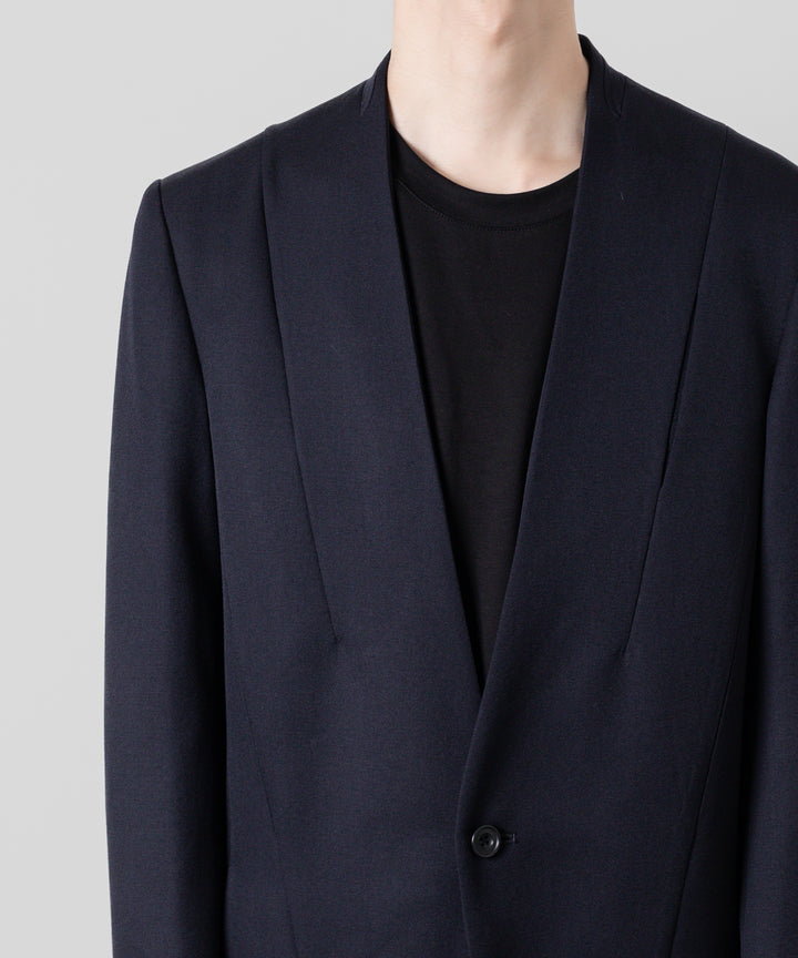 【ato】ato(アトウ)のWOOL TWILL NO COLLAR JACKET - NAVY 公式通販サイトsession福岡セレクトショップ