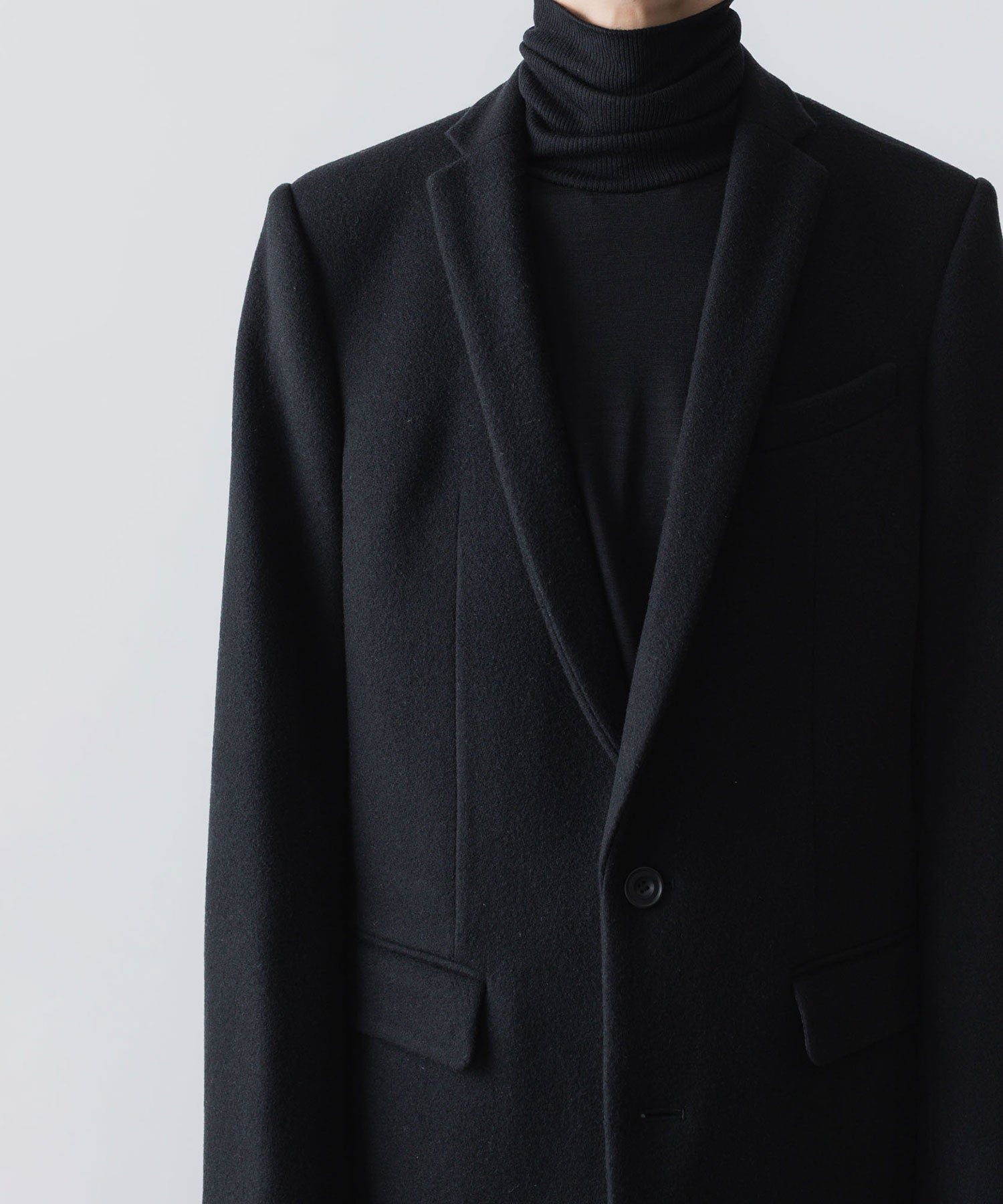 ato(アトウ)のENGLAND LAMB CHESTERFIELD COAT - BLACKの公式通販サイトsession福岡セレクトショップ