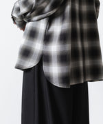 画像をギャラリービューアに読み込む, ato(アトウ)のOMBRE-CHECK SHORT SCARF SHIRT - BLACKの公式通販サイトsession福岡セレクトショップ
