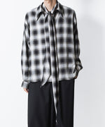 画像をギャラリービューアに読み込む, ato(アトウ)のOMBRE-CHECK SHORT SCARF SHIRT - BLACKの公式通販サイトsession福岡セレクトショップ
