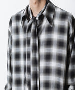 画像をギャラリービューアに読み込む, ato(アトウ)のOMBRE-CHECK SHORT SCARF SHIRT - BLACKの公式通販サイトsession福岡セレクトショップ
