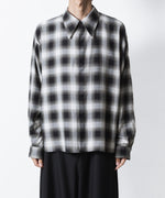 画像をギャラリービューアに読み込む, ato(アトウ)のOMBRE-CHECK SHORT SCARF SHIRT - BLACKの公式通販サイトsession福岡セレクトショップ
