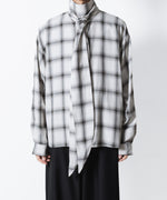 画像をギャラリービューアに読み込む, ato(アトウ)のOMBRE-CHECK SHORT SCARF SHIRT - WHITEの公式通販サイトsession福岡セレクトショップ
