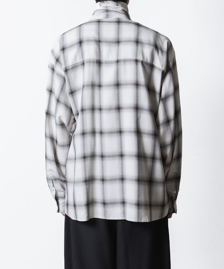 ato(アトウ)のOMBRE-CHECK SHORT SCARF SHIRT - WHITEの公式通販サイトsession福岡セレクトショップ