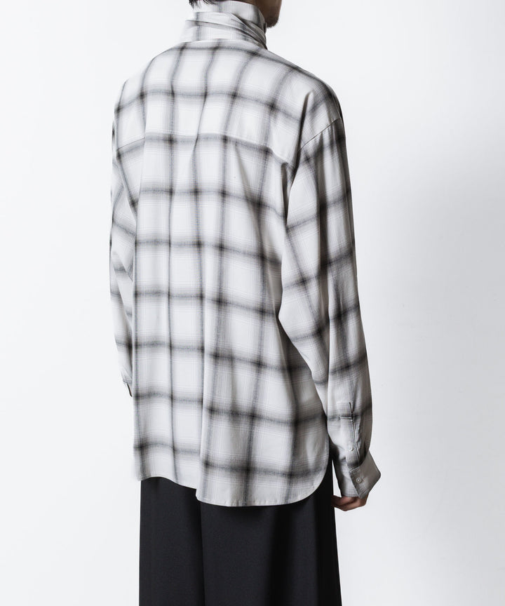 ato(アトウ)のOMBRE-CHECK SHORT SCARF SHIRT - WHITEの公式通販サイトsession福岡セレクトショップ