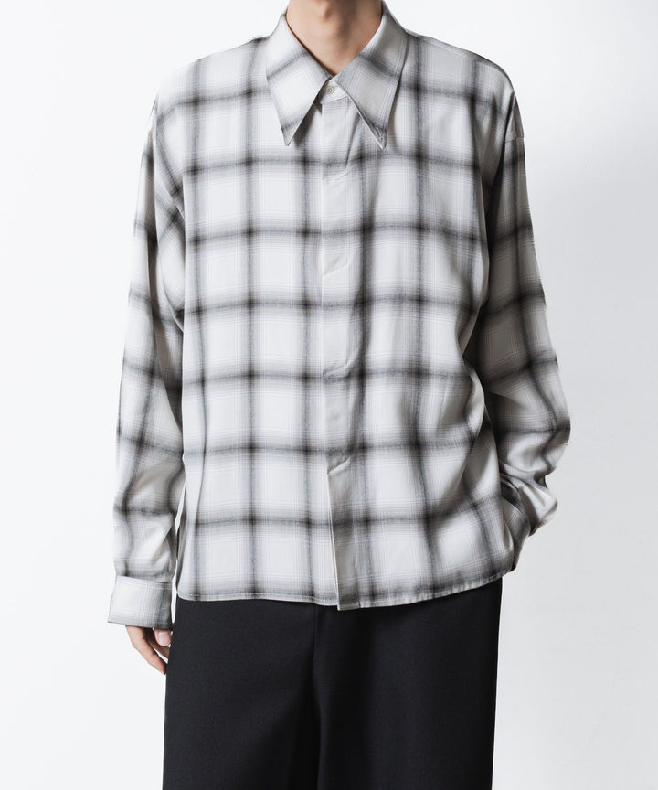 ato(アトウ)のOMBRE-CHECK SHORT SCARF SHIRT - WHITEの公式通販サイトsession福岡セレクトショップ