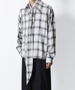 画像をギャラリービューアに読み込む, ato(アトウ)のOMBRE-CHECK SHORT SCARF SHIRT - WHITEの公式通販サイトsession福岡セレクトショップ
