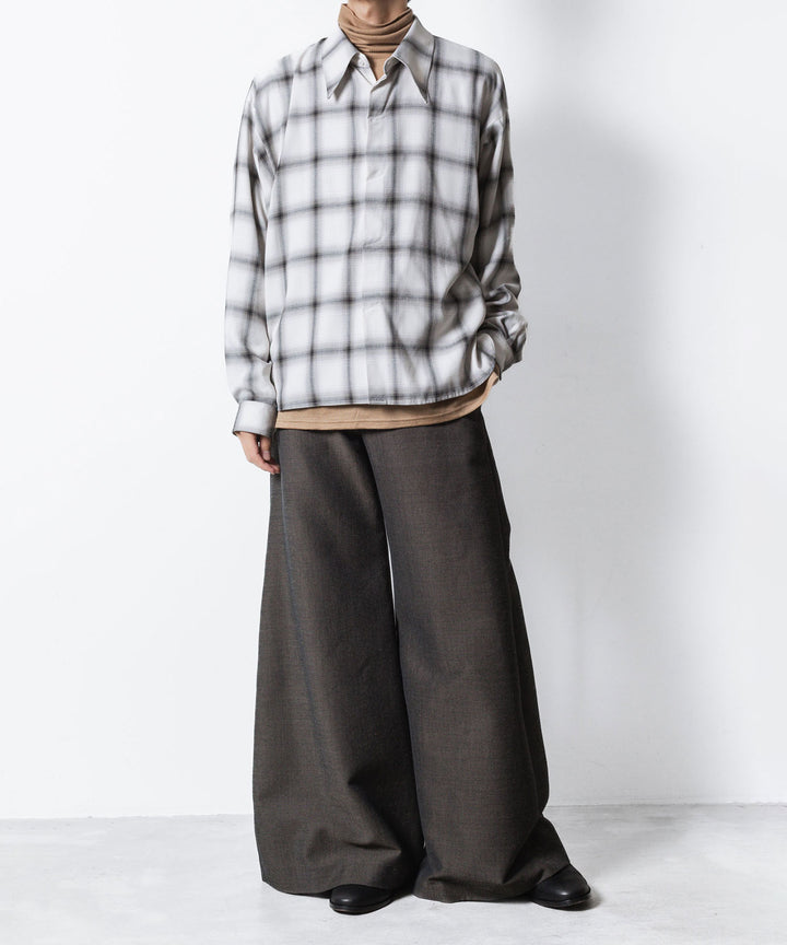 ato(アトウ)のOMBRE-CHECK SHORT SCARF SHIRT - WHITEの公式通販サイトsession福岡セレクトショップ