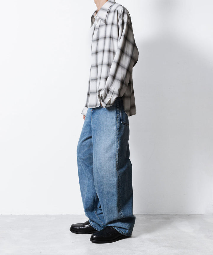 ato(アトウ)のOMBRE-CHECK SHORT SCARF SHIRT - WHITEの公式通販サイトsession福岡セレクトショップ