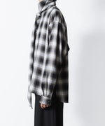 画像をギャラリービューアに読み込む, ato(アトウ)のOMBRE-CHECK SHORT SCARF SHIRT - BLACKの公式通販サイトsession福岡セレクトショップ
