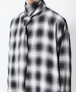 画像をギャラリービューアに読み込む, ato(アトウ)のOMBRE-CHECK SHORT SCARF SHIRT - BLACKの公式通販サイトsession福岡セレクトショップ
