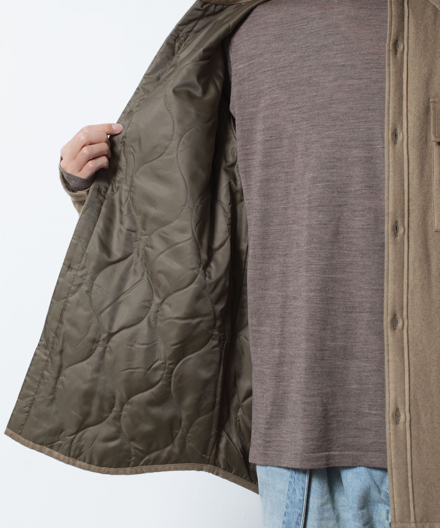 ATTACHMENT アタッチメントのRY/CO/SI FLANNEL PADDING L/S SHIRT - CAMELの公式通販サイトsession福岡セレクトショップ