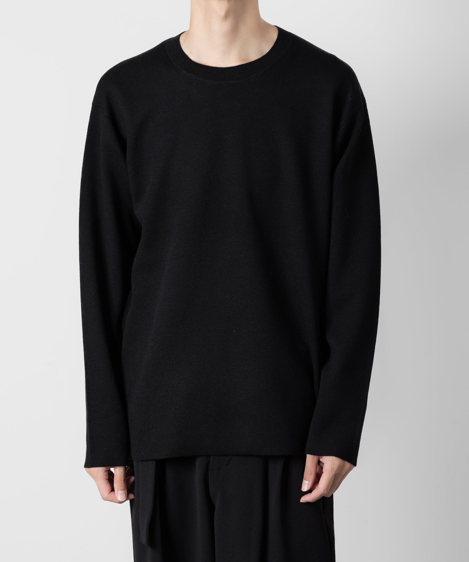 ATTACHMENT アタッチメントのWOxPE DOUBLE FACE KNIT CREWNECK PULLOVER L/S - BLACK 公式通販サイトsession福岡セレクトショップ