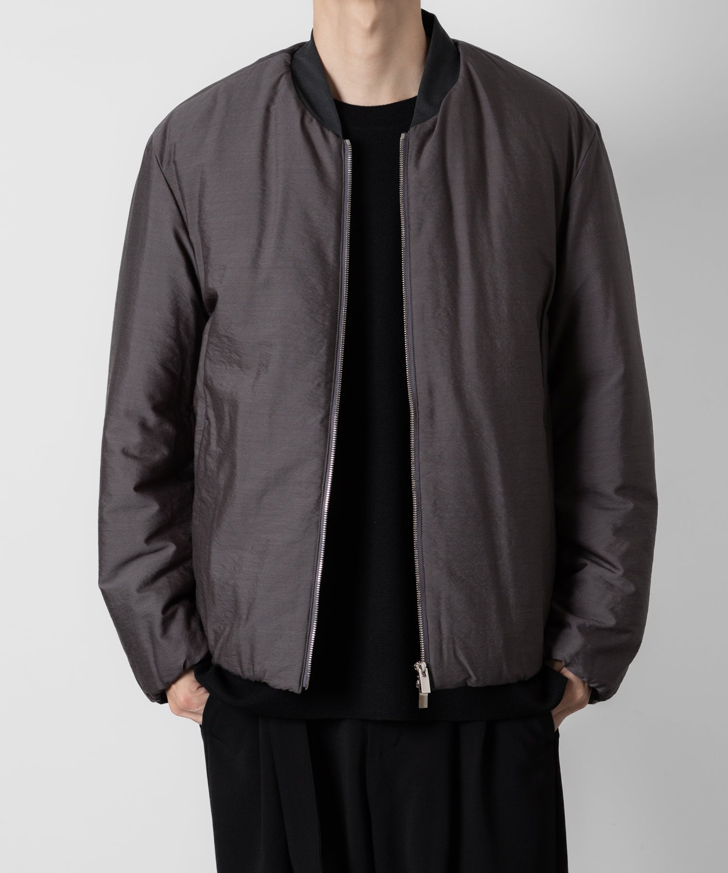 ATTACHMENT アタッチメントのWO/NY VOILE PADDING BOMBER JACKET - GRAY 公式通販サイトsession福岡セレクトショップ