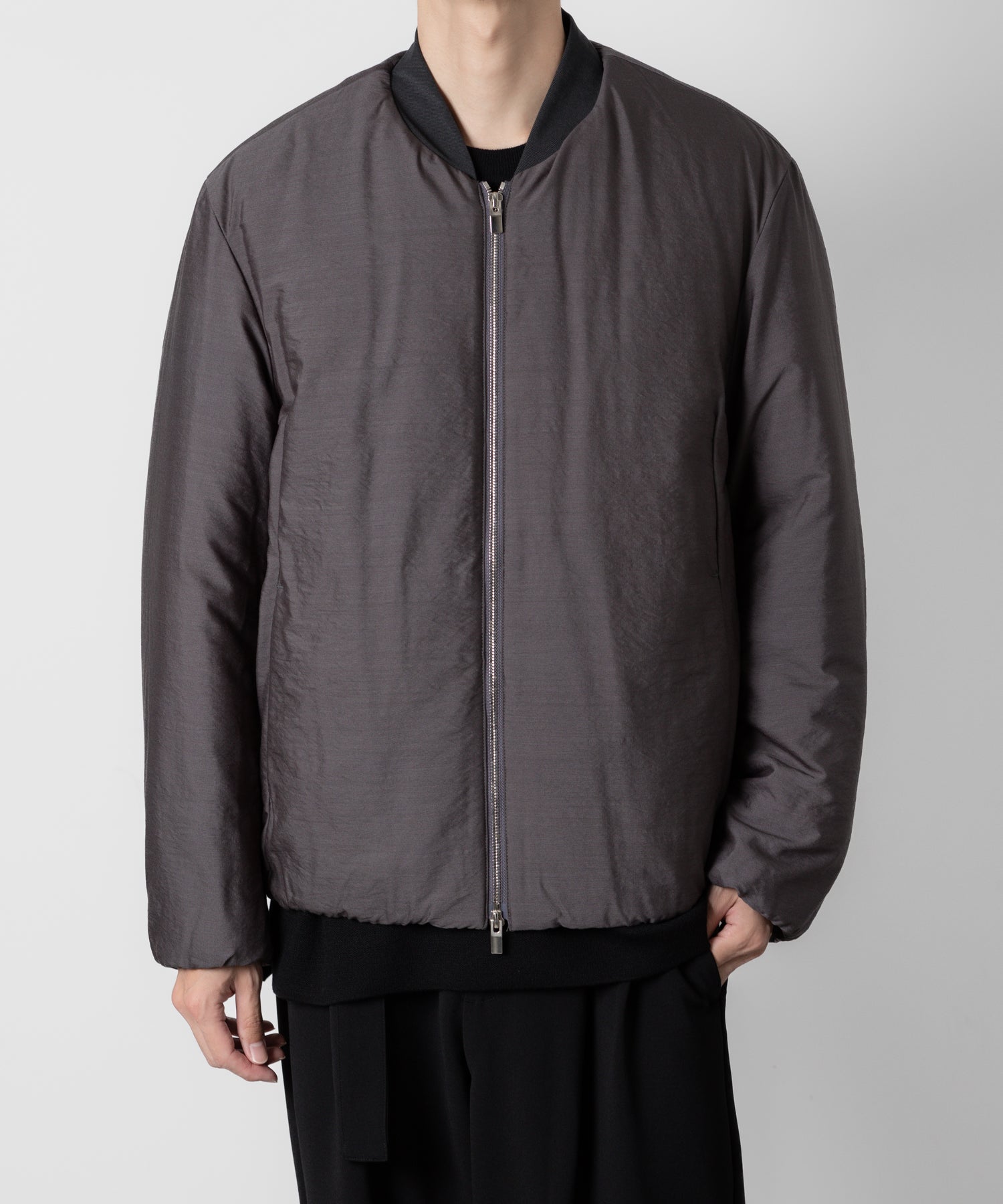 ATTACHMENT アタッチメントのWO/NY VOILE PADDING BOMBER JACKET - GRAY 公式通販サイトsession福岡セレクトショップ