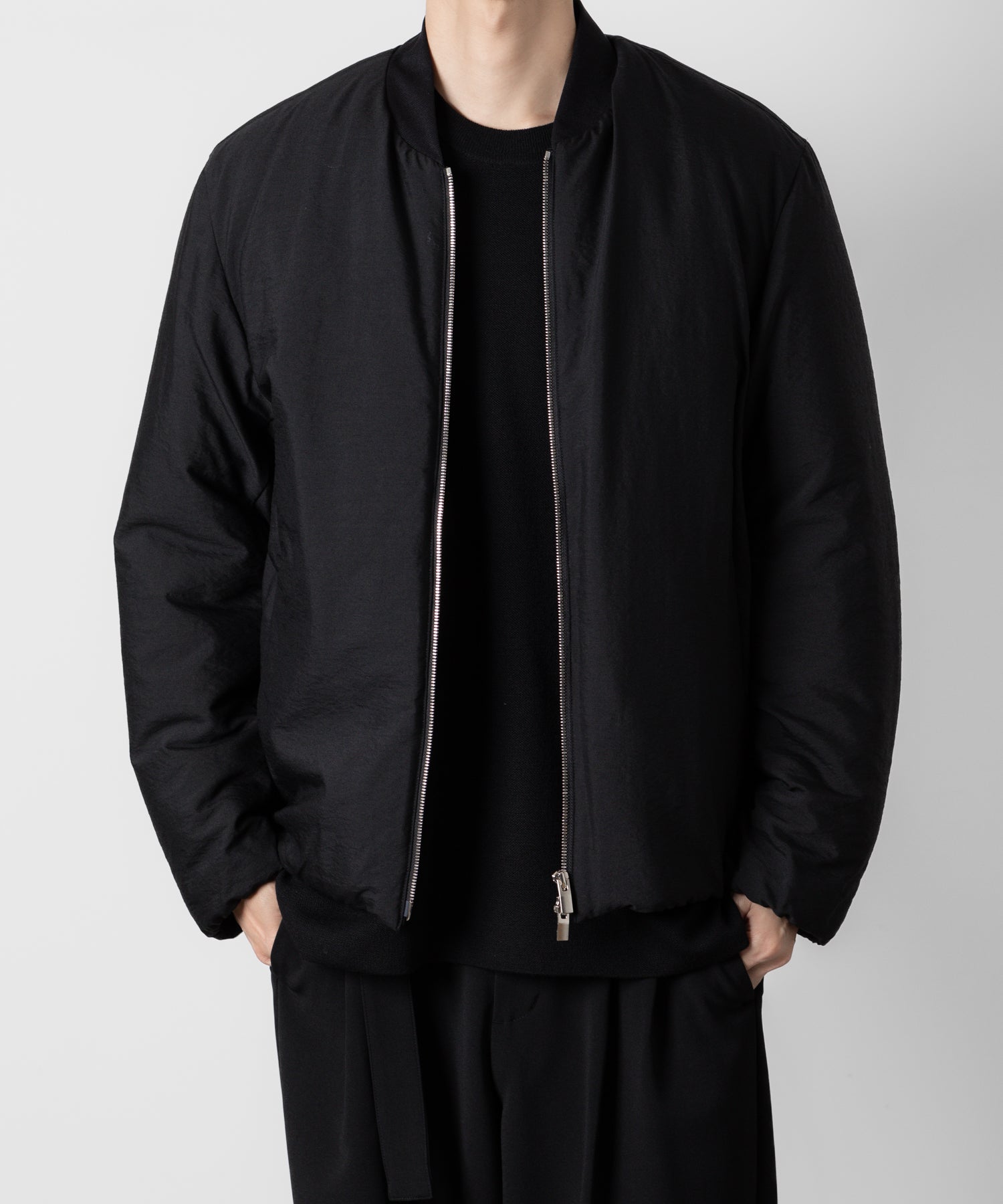 ATTACHMENT アタッチメントのWO/NY VOILE PADDING BOMBER JACKET - BLACK 公式通販サイトsession福岡セレクトショップ