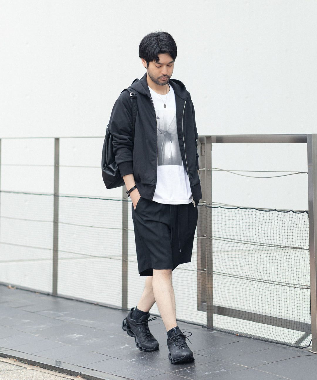 ATTACHMENT アタッチメントのCO STRETCH TERRY ZIP UP HOODIE - BLACKの公式通販サイトsession福岡セレクトショップ