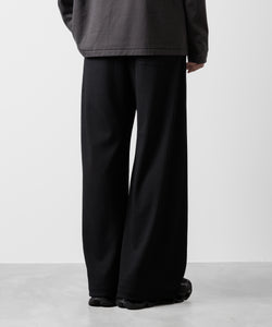 ATTACHMENT アタッチメントのPE STRETCH RIB WIDE LOUNGE TROUSERS - BLACK 公式通販サイトsession福岡セレクトショップ