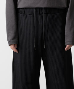 ATTACHMENT アタッチメントのPE STRETCH RIB WIDE LOUNGE TROUSERS - BLACK 公式通販サイトsession福岡セレクトショップ