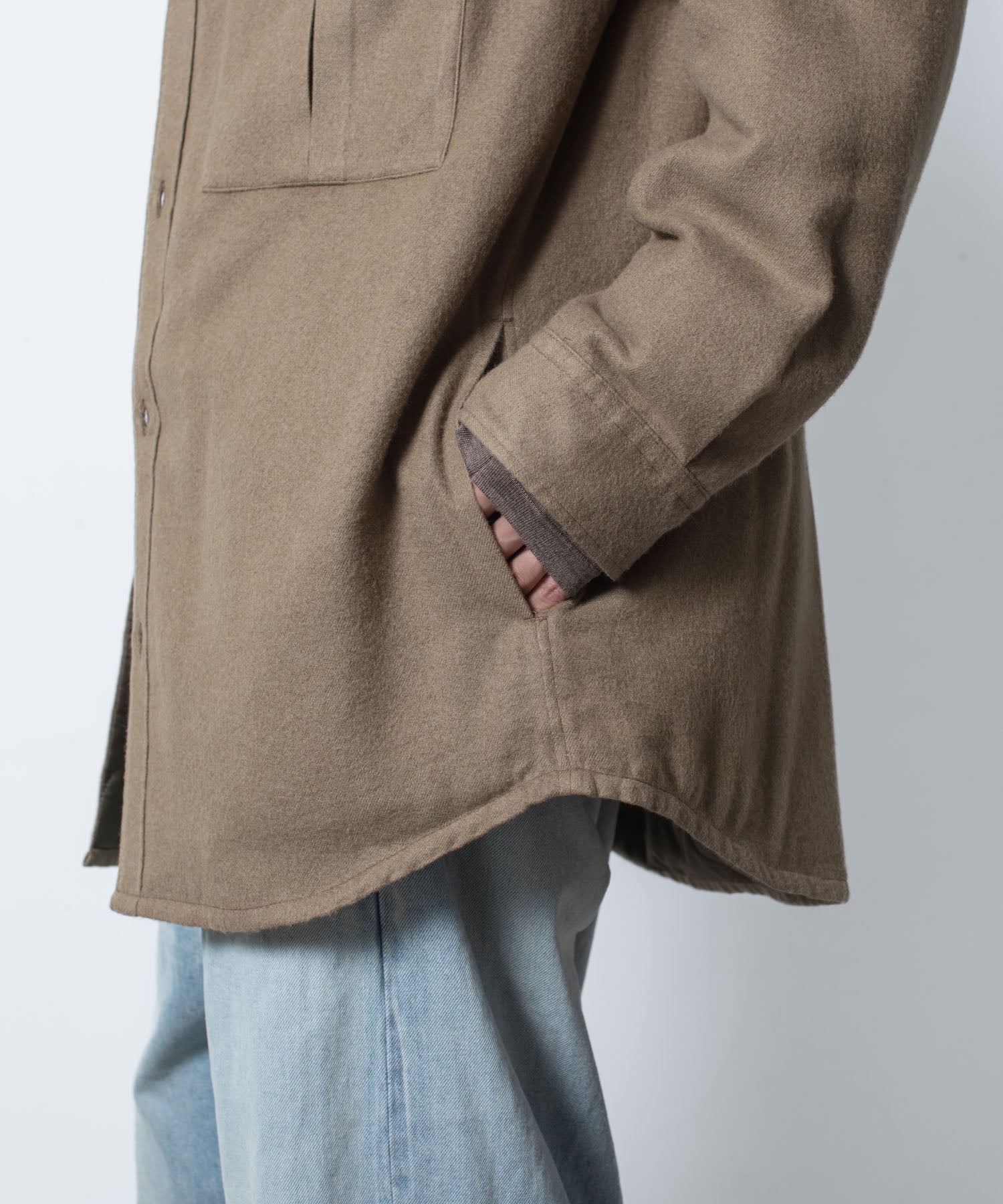 ATTACHMENT アタッチメントのRY/CO/SI FLANNEL PADDING L/S SHIRT - CAMELの公式通販サイトsession福岡セレクトショップ