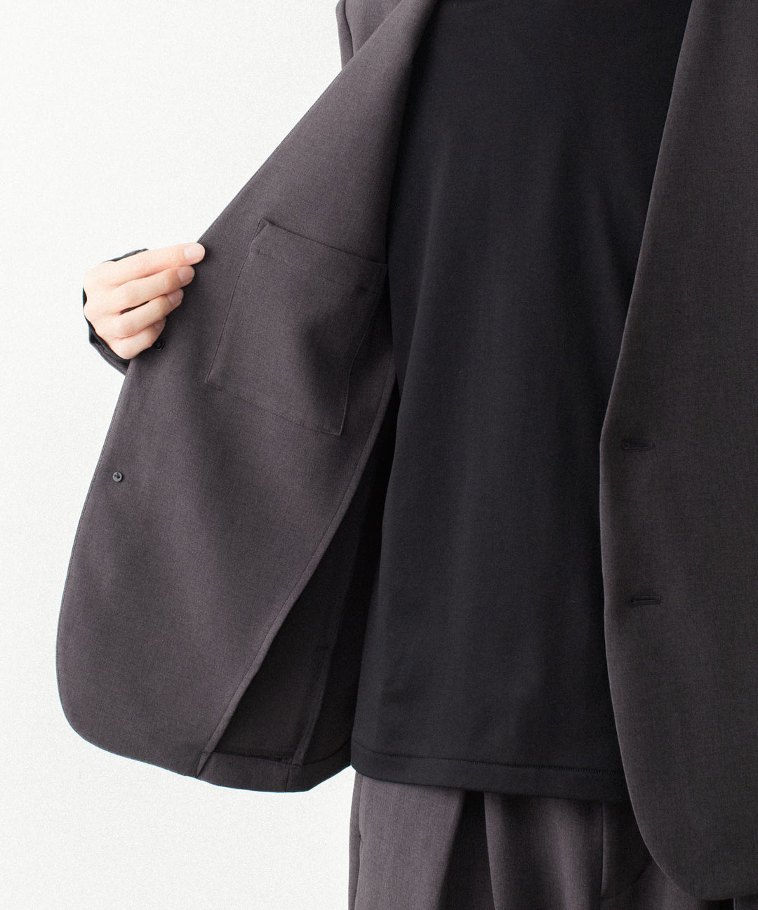 ATTACHMENT アタッチメントのPE STRETCH DOUBLE CLOTH COLLARLESS JACKET - D.KH GRAYの公式通販サイトsession福岡セレクトショップ