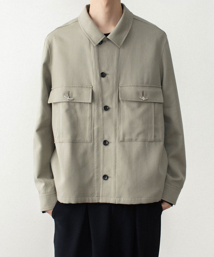 ATTACHMENT アタッチメントのCO/TEN POWDERY DOUBLE CROTH PATCH POCKET SHORT JACKET - L.KH GRAYの公式通販サイトsession福岡セレクトショップ
