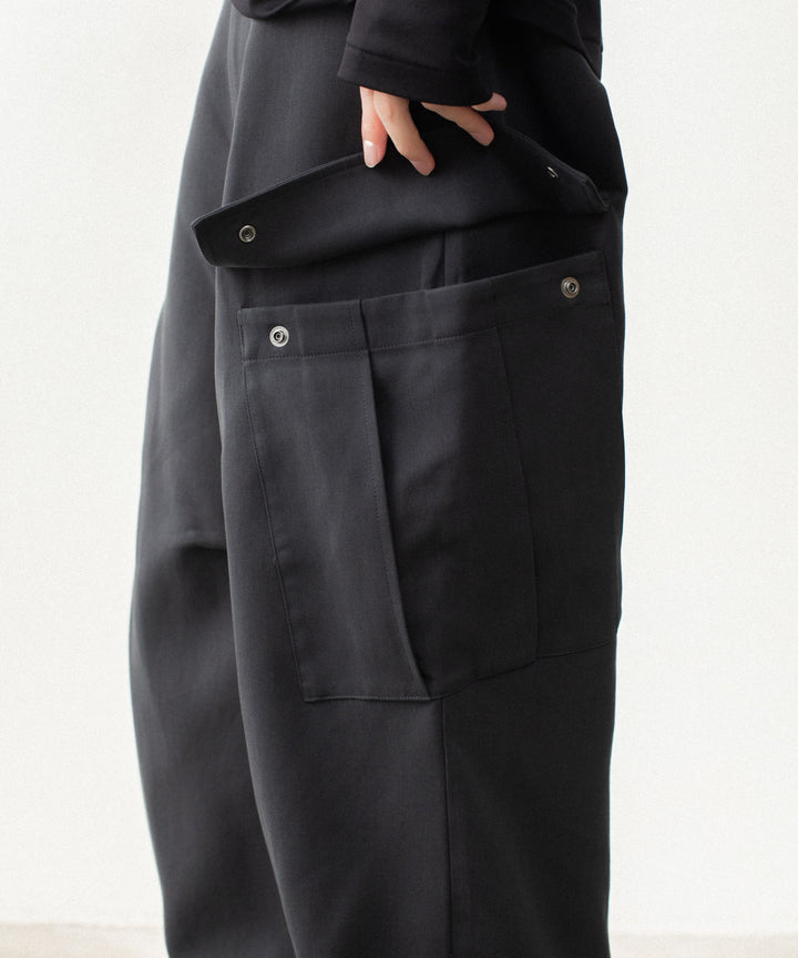 ATTACHMENT アタッチメントのCO/TEN POWDERY DOUBLE CROTH EASY CARGO TROUSERS - BLACKの公式通販サイトsession福岡セレクトショップ