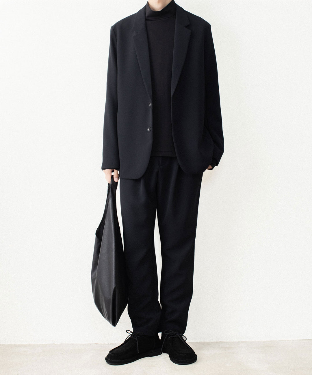 ATTACHMENT アタッチメントのPE STRETCH DOUBLE CLOTH REGULAR FIT 1TUCK TROUSERS - BLACKの公式通販サイトsession福岡セレクトショップ