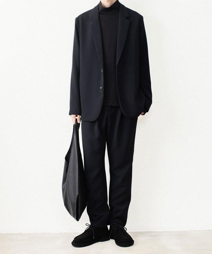 ATTACHMENT アタッチメントのPE STRETCH DOUBLE CLOTH REGULAR FIT 1TUCK TROUSERS - BLACKの公式通販サイトsession福岡セレクトショップ