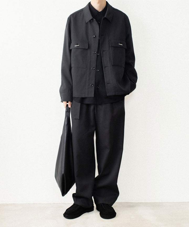 CO/TEN POWDERY DOUBLE CROTH BELTED WIDE TROUSERS - BLACKの公式通販サイトsession福岡セレクトショップ