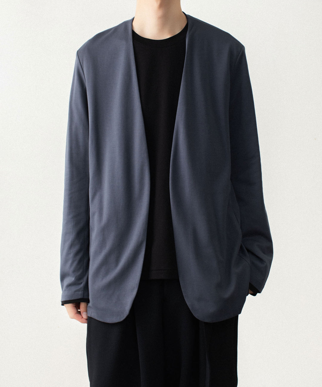ATTACHMENT アタッチメントのCOTTON DOUBLE FACE COLLARLESS CARDIGAN - NAVYの公式通販サイトsession福岡セレクトショップ