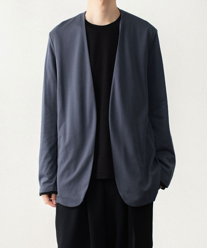 ATTACHMENT アタッチメントのCOTTON DOUBLE FACE COLLARLESS CARDIGAN - NAVYの公式通販サイトsession福岡セレクトショップ