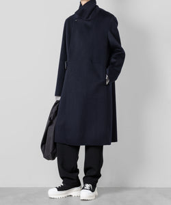 ATTACHMENT(アタッチメント)のW/CA DOUBLE FACE BEAVER BELTED DOUBLE BREASTED COATのNAVY