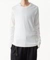 【 ATTACHMENT 】BRUSHED YARN SMOOTH SLIM FIT L/S TEE - WHITE