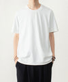 【 ATTACHMENT 】COTTON DOUBLE FACE SLIM FIT S/S TEE - WHITE