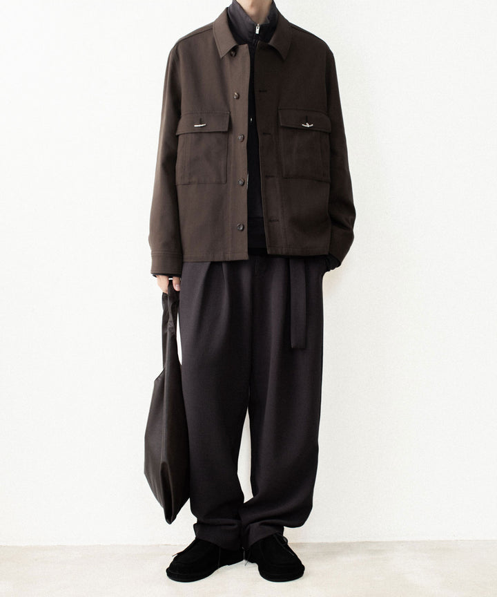 ATTACHMENT アタッチメントのPE STRETCH DOUBLE CLOTH CROSS TUCK TROUSERS - D.KH GRAYの公式通販サイトsession福岡セレクトショップ