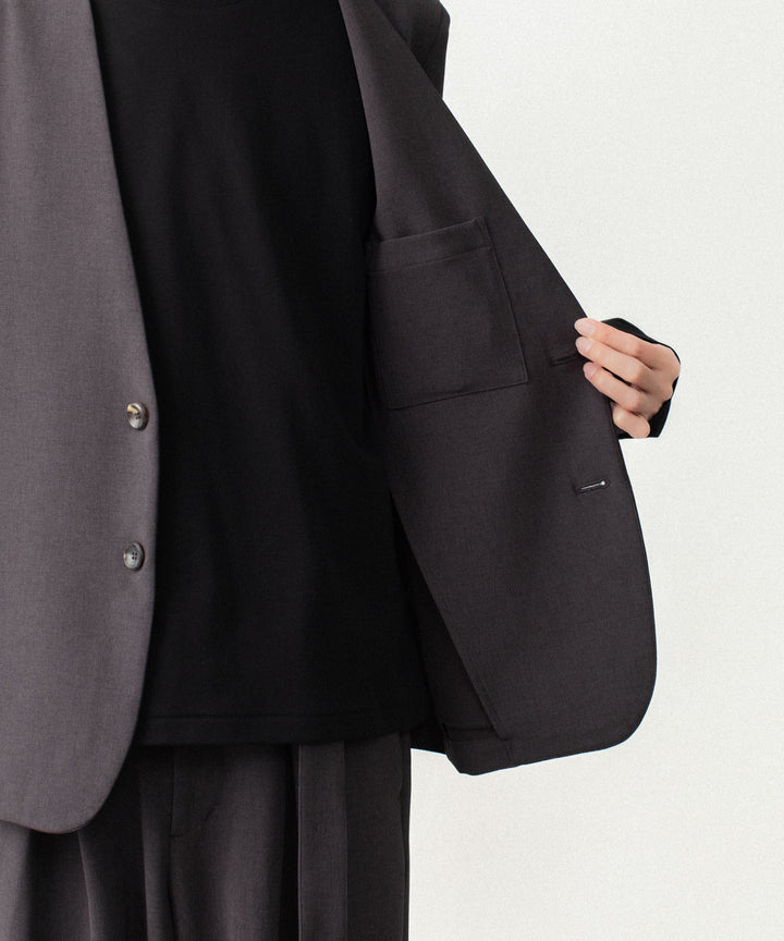 ATTACHMENT アタッチメントのPE STRETCH DOUBLE CLOTH COLLARLESS JACKET - D.KH GRAYの公式通販サイトsession福岡セレクトショップ