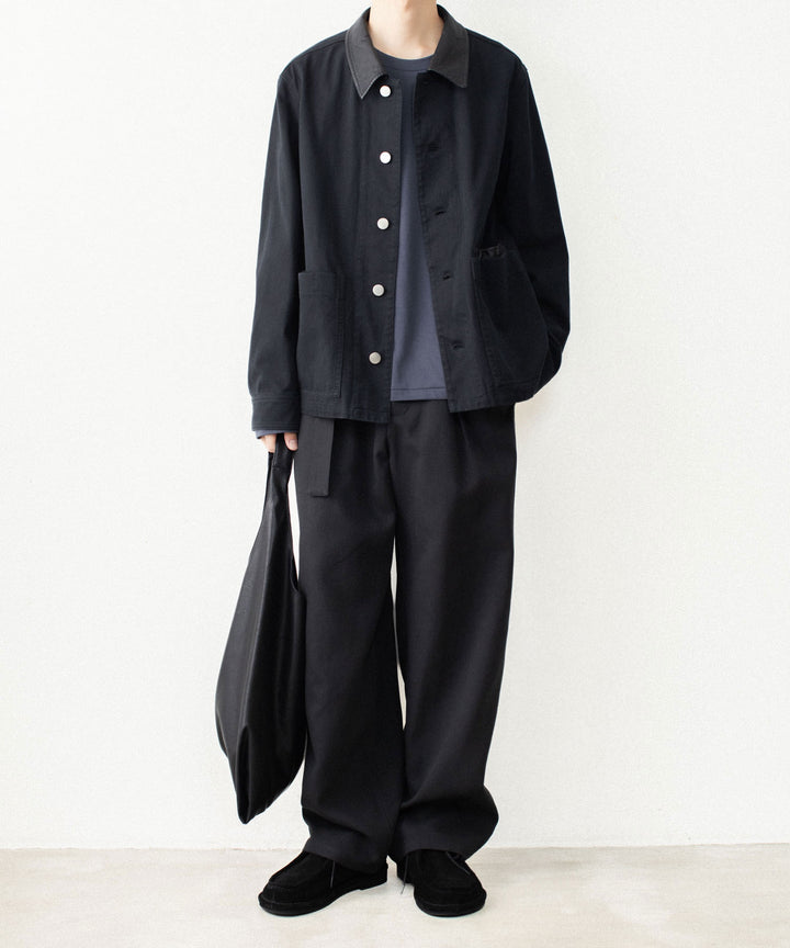 CO/TEN POWDERY DOUBLE CROTH BELTED WIDE TROUSERS - BLACKの公式通販サイトsession福岡セレクトショップ