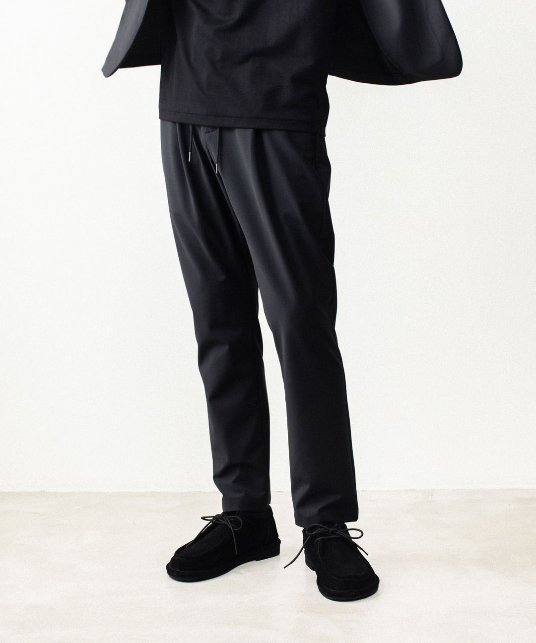 ATTACHMENT アタッチメントの2/80 PE/WO STRETCH TRO REGULAR FIT 1TUCK  TROUSERS - BLACK公式通販サイトsession福岡セレクトショップ
