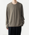 【 ATTACHMENT 】COTTON DOUBLE FACE SLIM FIT L/S TEE - KHAKI GRAY