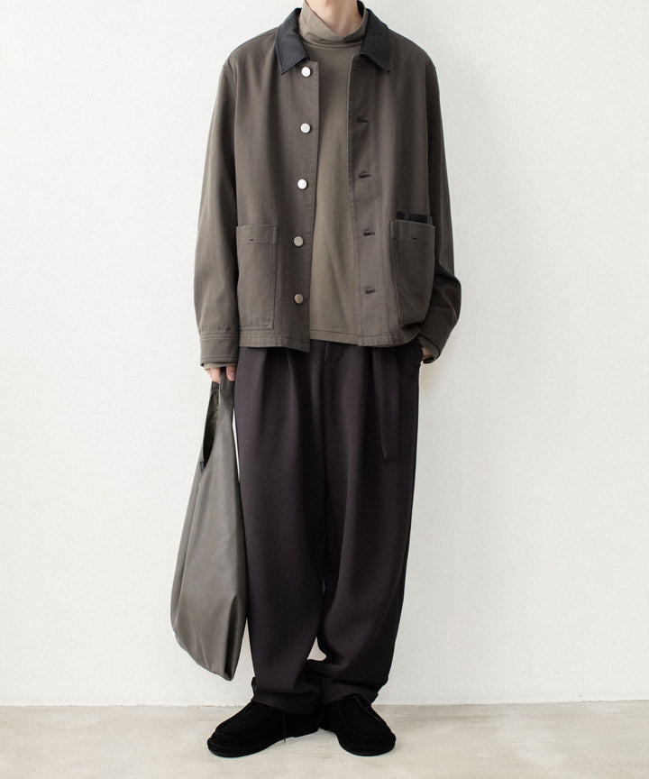 ATTACHMENT アタッチメントのPE STRETCH DOUBLE CLOTH CROSS TUCK TROUSERS - D.KH GRAYの公式通販サイトsession福岡セレクトショップ