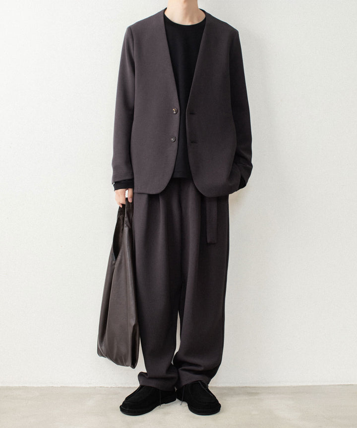 ATTACHMENT アタッチメントのPE STRETCH DOUBLE CLOTH COLLARLESS JACKET - D.KH GRAYの公式通販サイトsession福岡セレクトショップ
