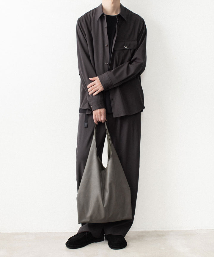 ATTACHMENT アタッチメントのWASHABLE HIGH TWIST GABARDINE UTILITY L/S SHIRT - KHAKI GRAYの公式通販サイトsession福岡セレクトショップ