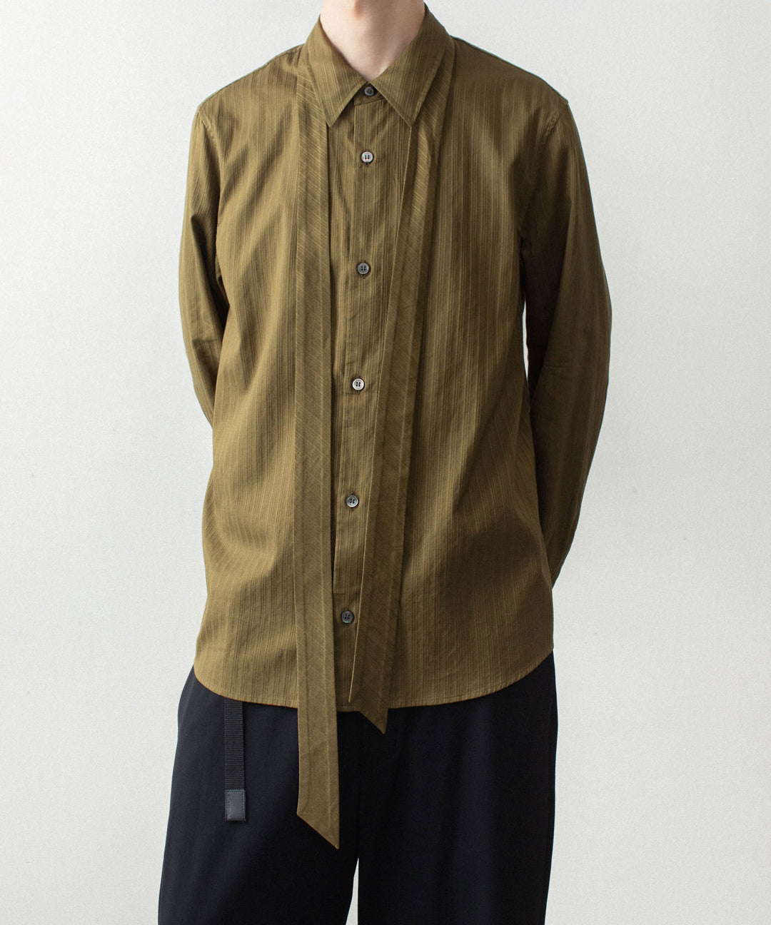 ATTACHMENT アタッチメントのCO SHADOW STRIPE BROAD NARROW TIE L/S SHIRT - D.YELLOWの公式通販サイトsession福岡セレクトショップ